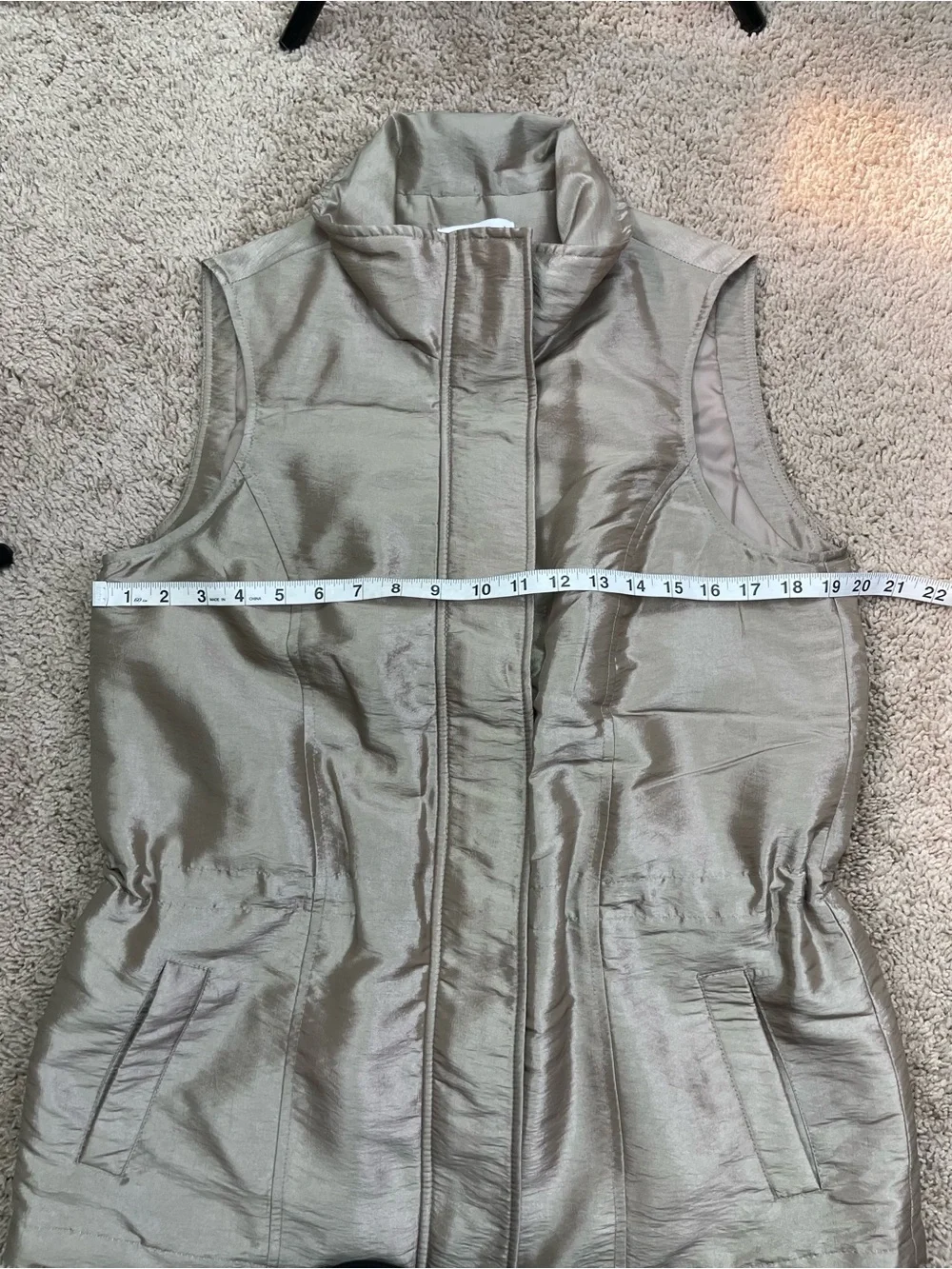 Coldwater Creek Shimmery‎ Champagne Gold Taupe Vest